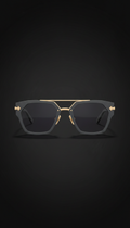 Geometric Sunglasses with Gold Accents