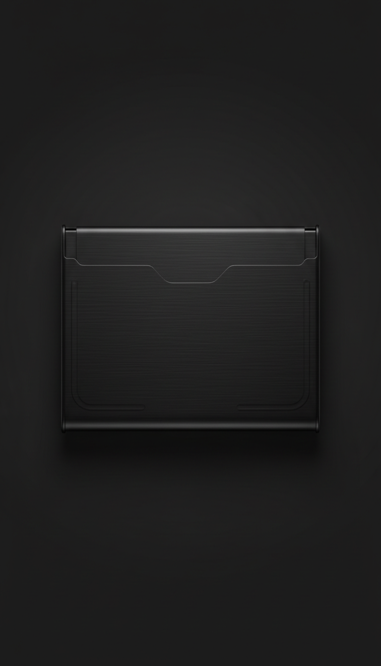 Card Holder in Matte Black Steel