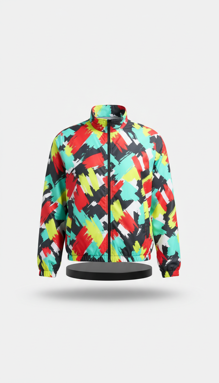 Neon Print Windbreaker Jacket